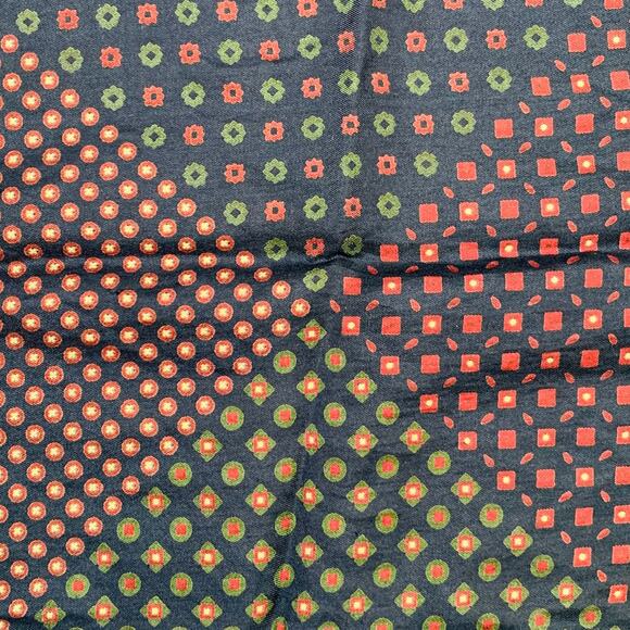 VINTAGE Navy Burgundy Abstract Floral Pocket Square - Picture 2 of 3